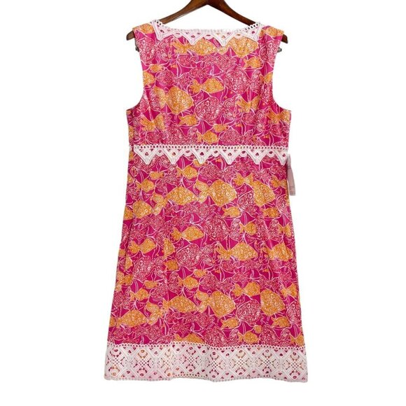 NWT Lilly Pulitzer Jubilee Catherine Printed Eyelet Trim Dress Womens Size 14 - Picture 2 of 8